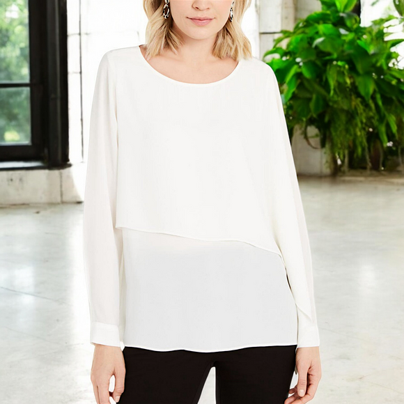 ALFANI Layered Chiffon Blouse