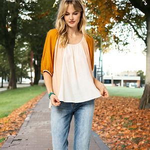 Silky Color Blocked Blouse