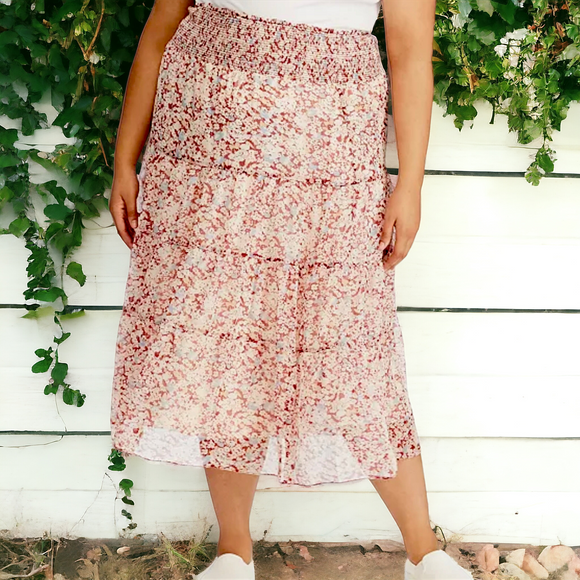 RALPH LAUREN Plus Floral Peasant Skirt