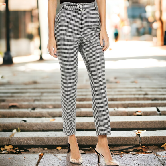 INC Houndstooth Metallic Pants