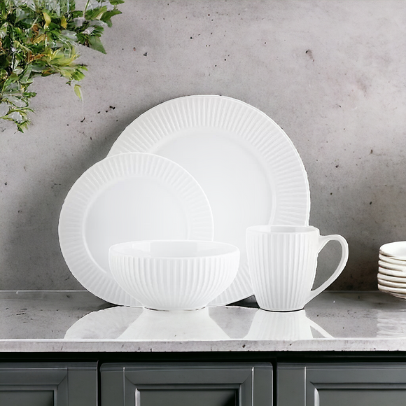 GODINGER Dinnerware Set, Bone China, Inventure, Service for 4