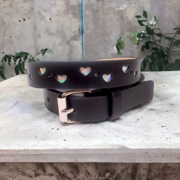 Girls' Iridescent Heart Belt