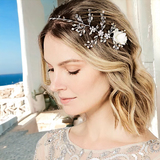 INC Silver-Tone Crystal Floral Ribbon Hairband