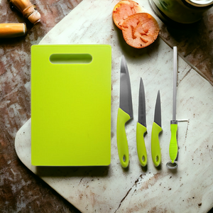 5 Pc Knife & Cutting Board Set