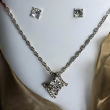 CHARTER CLUB Crystal Pendant Necklace & Stud Earrings Set