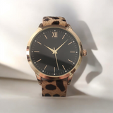 INC Leopard Band Watch