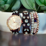 JESSICA CARLYLE Rhinestone Watch & Bracelet Set