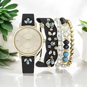 JESSICA CARLYLE Rhinestone Watch & Bracelet Set