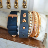 JESSICA CARLYLE Studded Watch & Bracelet Set