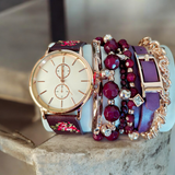 JESSICA CARLYLE Embroidered Watch & Bracelet Set