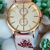 JESSICA CARLYLE Embroidered Watch & Bracelet Set