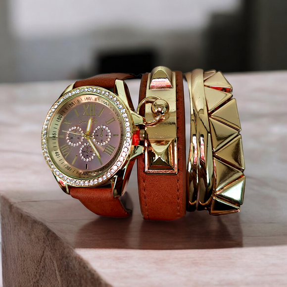 JESSICA CARLYLE Watch & Bracelet Set