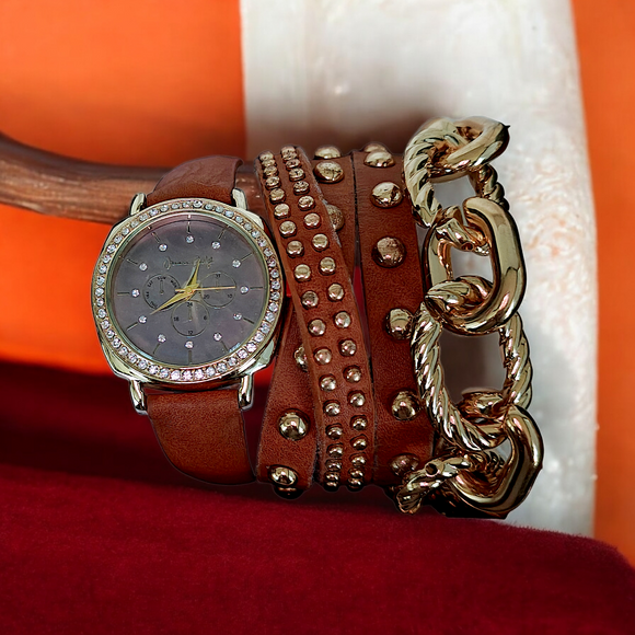 JESSICA CARLYLE Watch & Bracelet Set