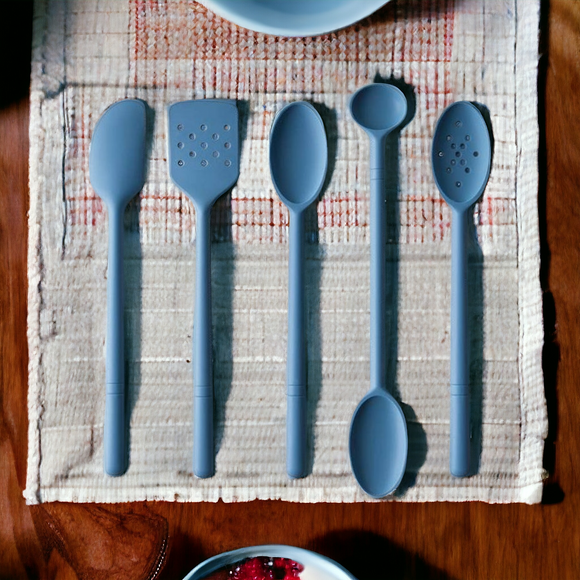 FIVE TWO Silicone Kitchen Spoon Set, 5 Pcs