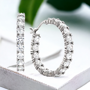 MACY'S Cubic Zirconia In & Out Hoop Earrings