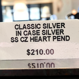 MACY'S CZ Heart Pendant Necklace