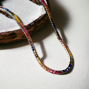 MACY'S Rainbow Tennis Necklace