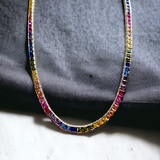 MACY'S Rainbow Tennis Necklace