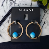 ALFANI Stone Ball Hoop Earrings