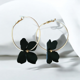 ZENZII Painted Suede Flower Hoop Earrings