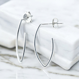 GIANI BERNINI Sterling Silver Marquise Hoop Earrings