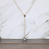 DKNY Tri-tone Crystal Lariat Necklace