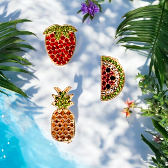 MACY'S HOLIDAY LANE Pave Fruit Pin Set