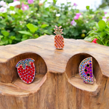 MACY'S HOLIDAY LANE Pave Fruit Pin Set