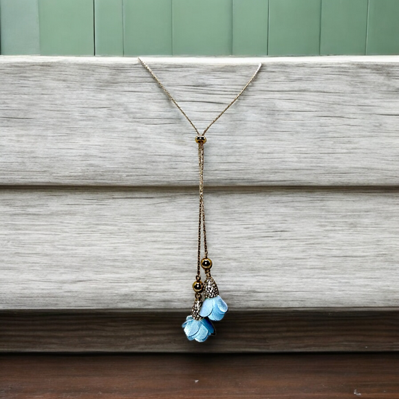 INC Flower Lariat Slider Necklace