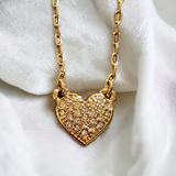 ANNE KLEIN Pave Crystal Heart Necklace