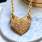 ANNE KLEIN Pave Crystal Heart Necklace