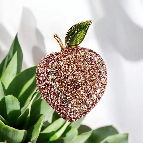 MACY'S HOLIDAY LANE Peach Pave Pin