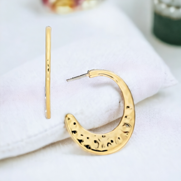 STYLE & CO Hammered Hoop Earrings