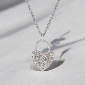 CHARTER CLUB Pave Crystal Padlock Necklace