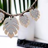 INC Two-tone Layered Palm Leaf Necklace