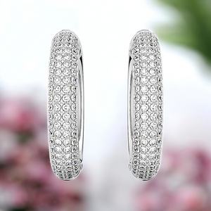 MACY'S CZ Pavé Hoop Earrings