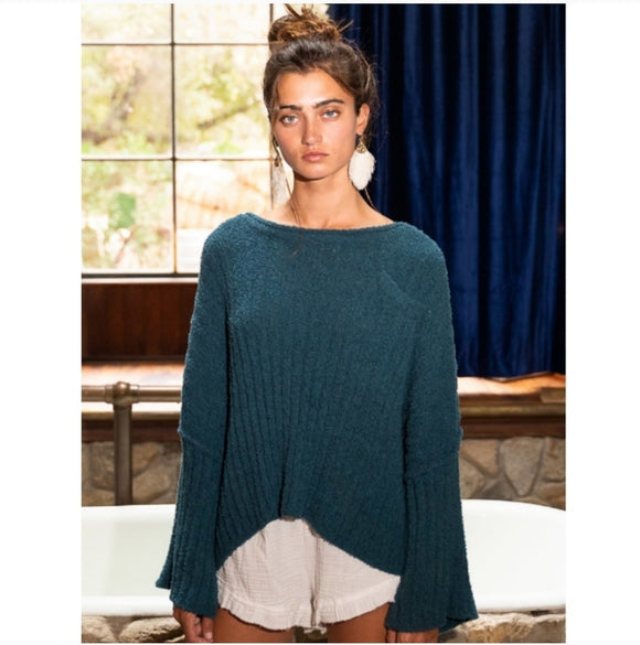 Draped Berber Knit Sweater