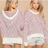 Hooded Rib Knit Sweater