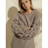 Pom Sleeve Cardigan Sweater