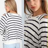 Distressed Striped Top