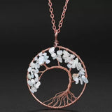Handmade Stone & Copper Tree Necklace