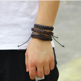 Antiqued Leather Bracelet Set