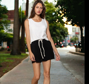 Textured Cotton Shorts