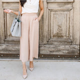 LEITH Cropped Wide Leg Pants