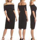 VINCE CAMUTO Plus Off Shoulder Sheath Dress