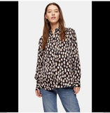 TOPSHOP Printed Satin Blouse