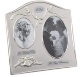 LAWRENCE FRAMES Satin Silver 25th Anniversary Double Picture Frame