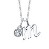 UNWRITTEN CZ 'M' Initial Necklace