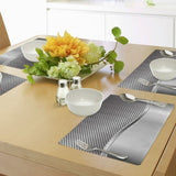 AMBESONNE Industrial Grid 4 Pc Placemat Set