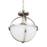 ALTURAS 2-Light Modern Semi-Flushmount Convertible Pendant Light